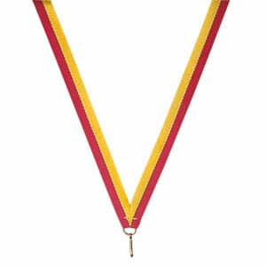 ruban rouge et jaune 10 mm de largeur