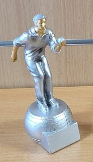 trophée pétanque argent 20 cm de hauteur
