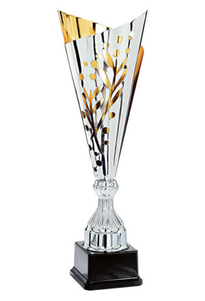 coupe laser argent et or de 50 cm de hauteur