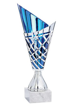 coupe eco argent et bleu de 36 cm de hauteur
