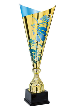 coupe laser or et bleu de 49 cm de hauteur
