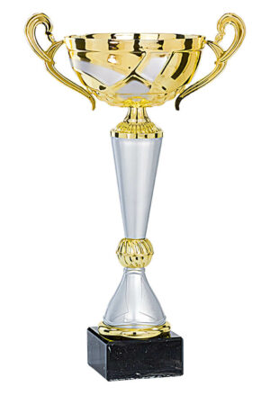 coupe classique argent et or de 39 cm de hauteur