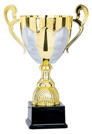 coupe classique or et argent de 36 cm de hauteur