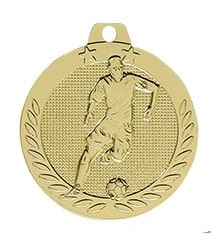 médaille football couleur or diamètre 40 mm