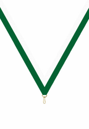 ruban large vert et blanc pour médailles