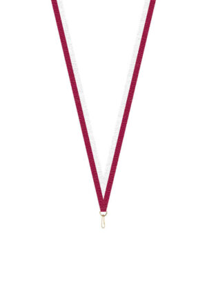 ruban blanc et rouge bordeaux pour médailles