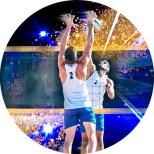 pastille dômée colorée de volley ball masculin diamètre 50 mm pour médailles et trophées à personnaliser