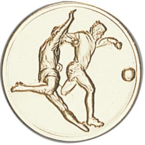 pastille football dorée diamètre 25 mm pour médailles