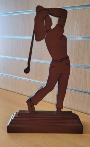 trophée en bois golf féminin