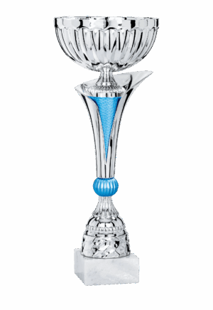 coupe eco argent et bleu de 41 cm de hauteur