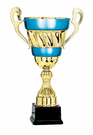 coupe prestige or et bleu de 45 cm de hauteur