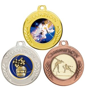 Médailles champion diamètre 40 mm à personnaliser
