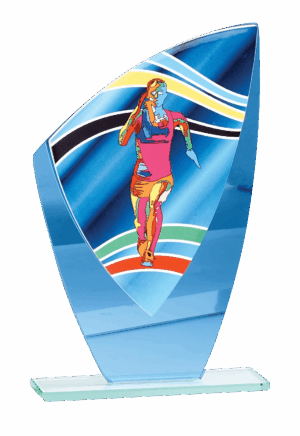 trophée verre et céramique spécial course femme